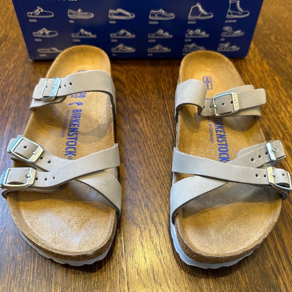 New, Unworn Birkenstock Franca Dove Gray Soft Footbed Size 38